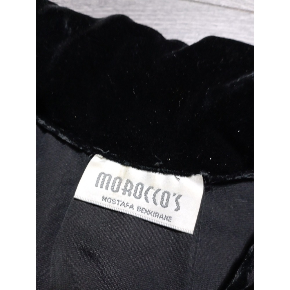 Morocco's Mostafa Benkirane Blouse Womens 2XL Black Velvet Floral Burnout - Picture 6 of 8